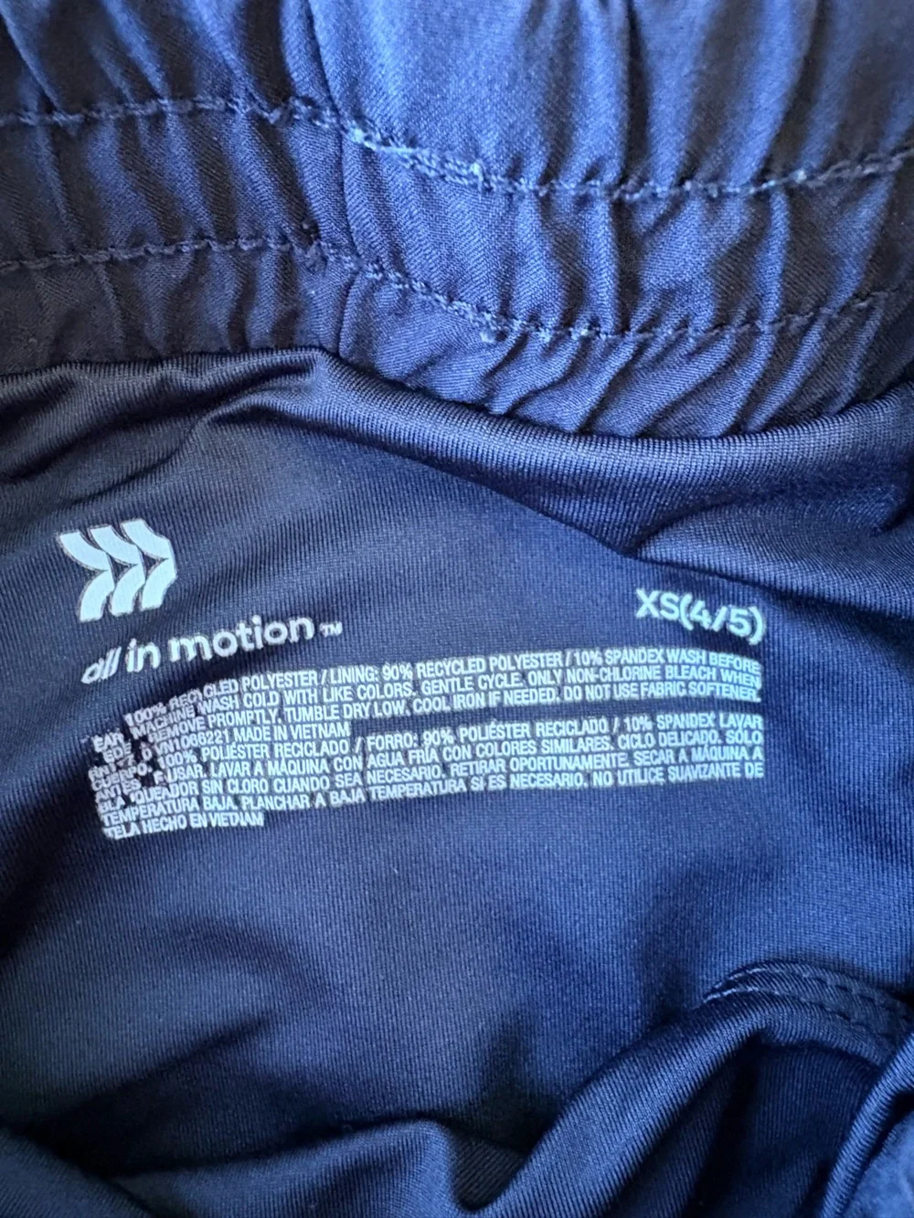 all in motion Sporty Lined Athletic Shorts kids girls size XS 4/5